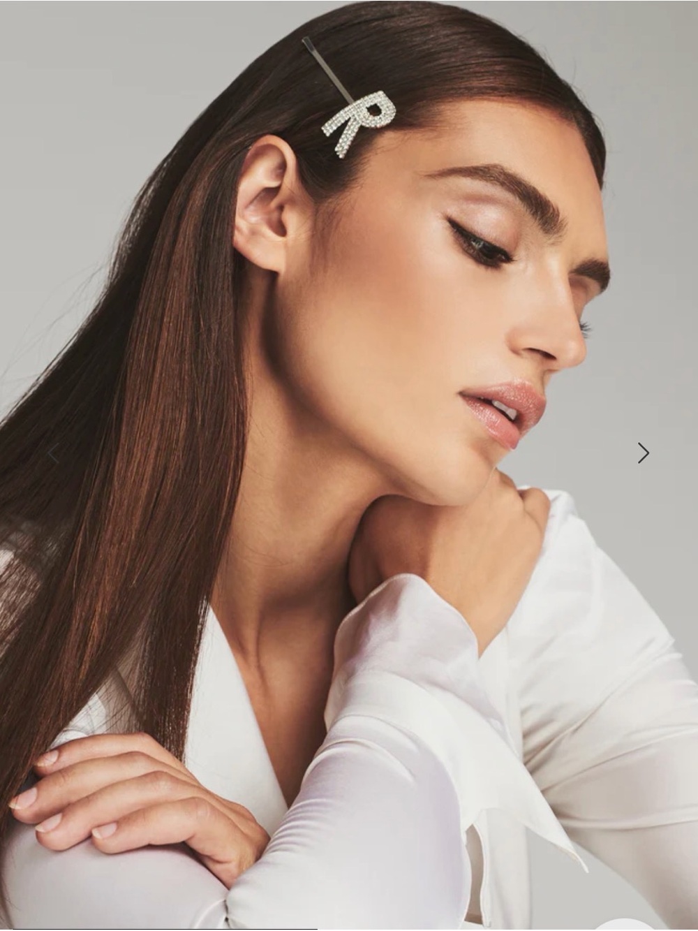 Retrofete Crystal “G” Hair Pin - Silver
